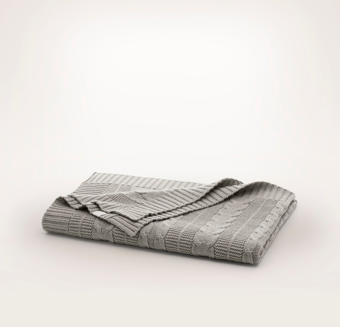Baby Blankets - Heathered Pewter Cable Knit