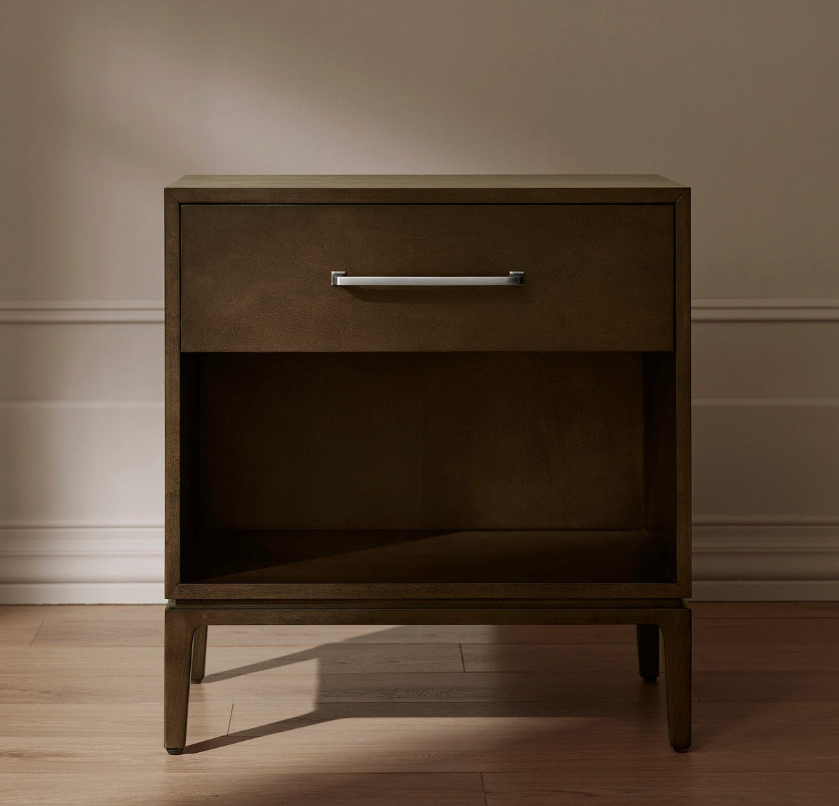 Nightstands - Espresso - Silver - 1-Drawer