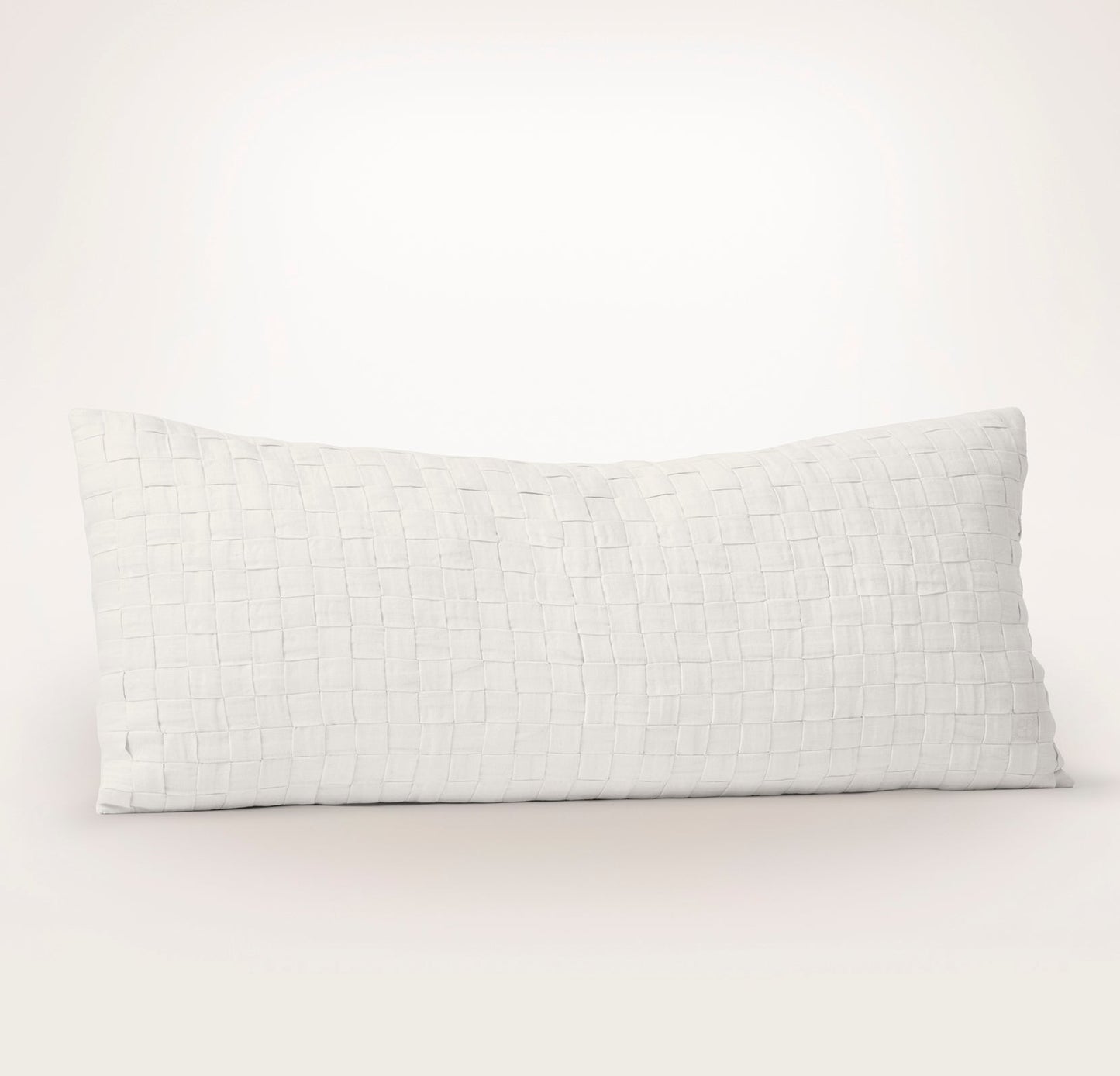 Linen Woven Icon Pillow Cover - White