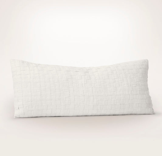 Linen Woven Icon Pillow Cover - White