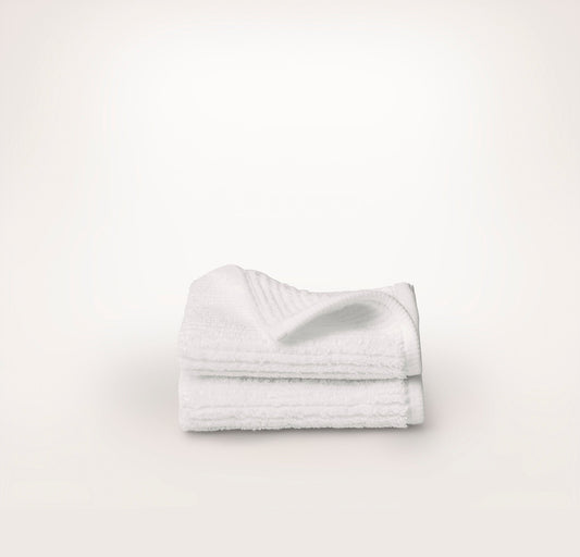 Turkish Ribbed Washcloths (Pair) - White