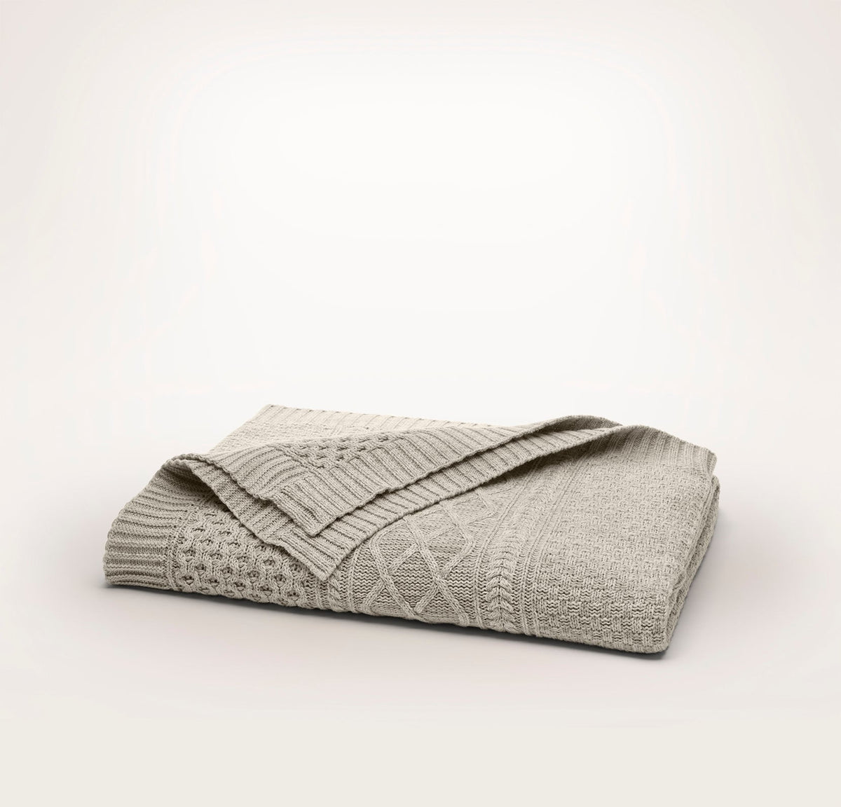 Aran Knit Throw Blanket - Heathered Oatmeal