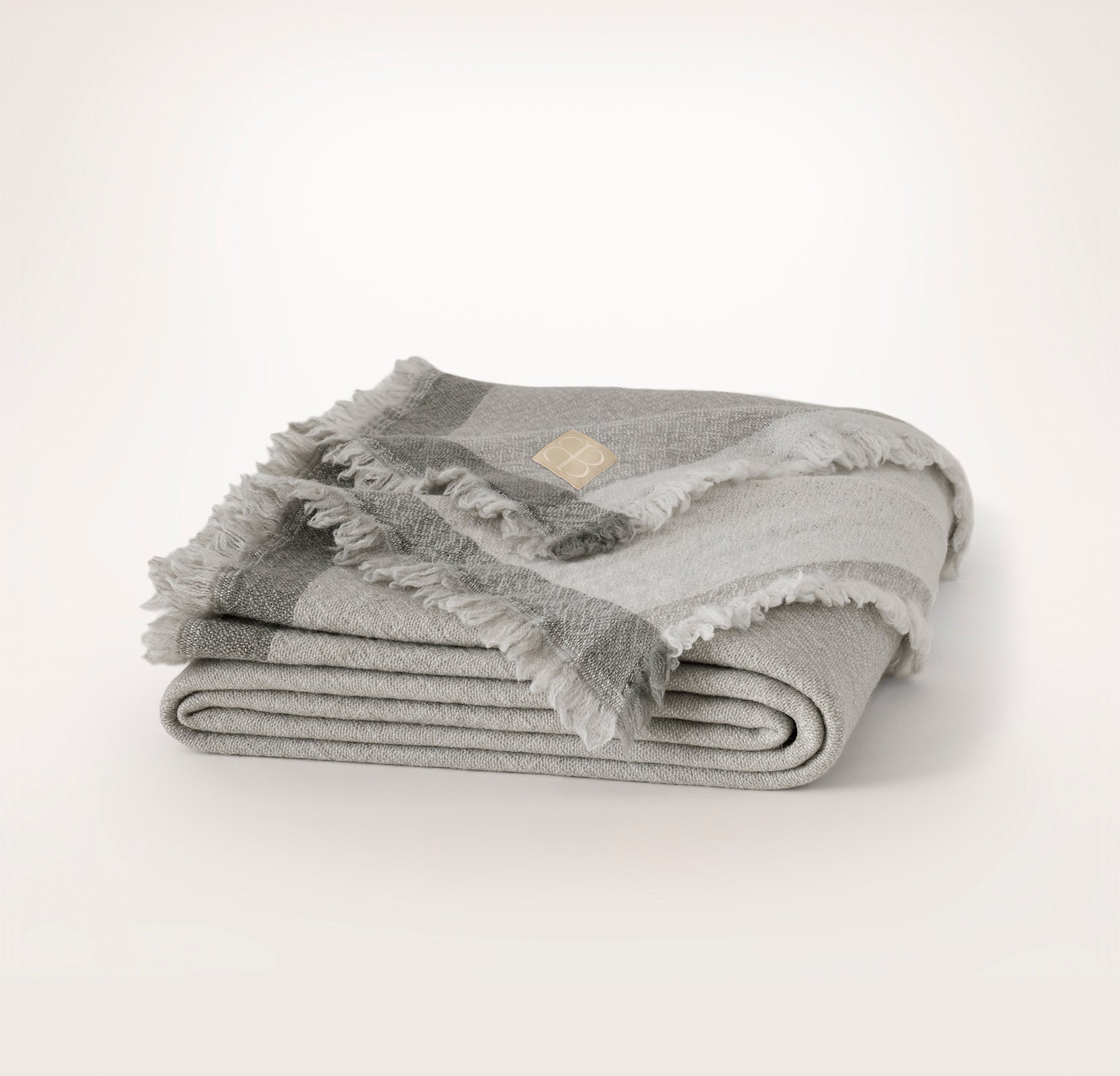 Lavé Wool Throw Blanket - Pewter/Mist
